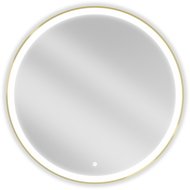 Mexen Esso illuminated bathroom mirror, round 90 cm, LED 6000K, anti-steam, gold frame - 9825-090-090-611-50