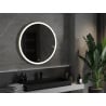 Mexen Esso illuminated bathroom mirror, round 90 cm, LED 6000K, anti-steam, gold frame - 9825-090-090-611-50