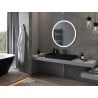 Mexen Esso illuminated bathroom mirror, round 90 cm, LED 6000K, anti-steam, gold frame - 9825-090-090-611-50