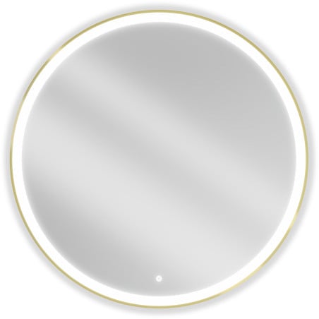 Mexen Esso illuminated bathroom mirror, round 100 cm, LED 6000K, anti-fog, gold frame - 9825-100-100-611-50