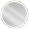 Mexen Esso backlit round bathroom mirror, 100 cm, LED 6000K, anti-fog, gold frame - 9825-100-100-611-50