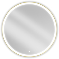 Mexen Esso backlit round bathroom mirror, 100 cm, LED 6000K, anti-fog, gold frame - 9825-100-100-611-50