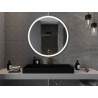 Mexen Esso backlit round bathroom mirror, 100 cm, LED 6000K, anti-fog, gold frame - 9825-100-100-611-50