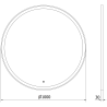 Mexen Esso illuminated bathroom mirror, round 100 cm, LED 6000K, anti-fog, black frame - 9825-100-100-611-70