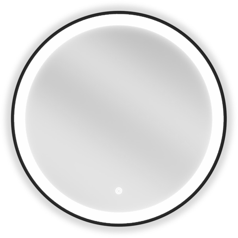 Mexen Esso illuminated bathroom mirror, round 60 cm, LED 6000K, anti-fog, black frame - 9825-060-060-611-70