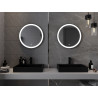Mexen Esso illuminated bathroom mirror, round 60 cm, LED 6000K, anti-fog, black frame - 9825-060-060-611-70