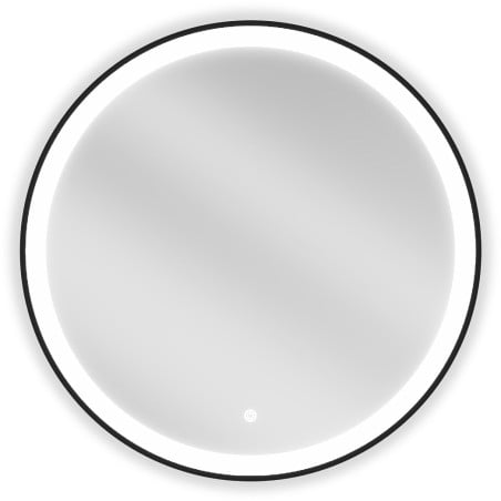 Mexen Esso illuminated bathroom mirror, round 70 cm, LED 6000K, anti-fog, black frame - 9825-070-070-611-70