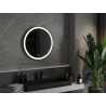 Mexen Esso illuminated bathroom mirror, round 70 cm, LED 6000K, antifog, black frame - 9825-070-070-611-70