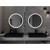 Mexen Esso illuminated bathroom mirror, round 70 cm, LED 6000K, anti-fog, black frame - 9825-070-070-611-70