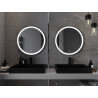 Mexen Esso illuminated bathroom mirror, round 70 cm, LED 6000K, antifog, black frame - 9825-070-070-611-70