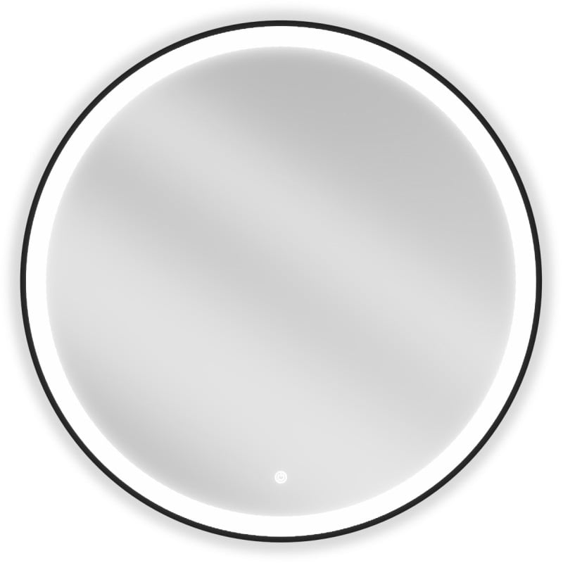 Mexen Esso illuminated bathroom mirror, round 80 cm, LED 6000K, anti-fog, black frame - 9825-080-080-611-70
