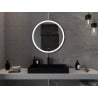 Mexen Esso illuminated bathroom mirror, round 80 cm, LED 6000K, anti-fog, black frame - 9825-080-080-611-70