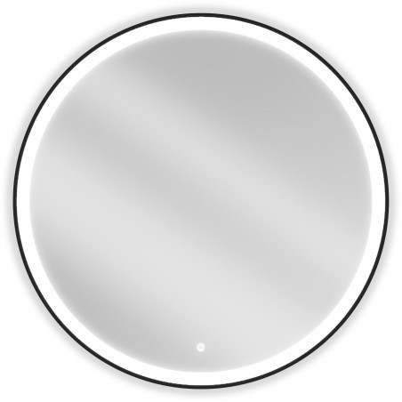Mexen Esso backlit bathroom mirror, round 90 cm, LED 6000K, antifog, black frame - 9825-090-090-611-70
