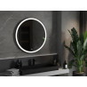Mexen Esso backlit bathroom mirror, round 90 cm, LED 6000K, antifog, black frame - 9825-090-090-611-70