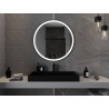 Mexen Esso backlit bathroom mirror, round 90 cm, LED 6000K, antifog, black frame - 9825-090-090-611-70