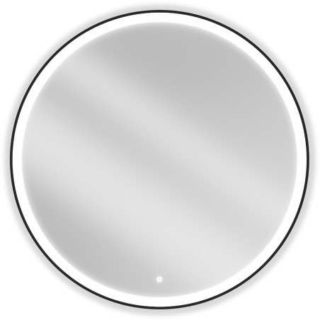 Mexen Esso illuminated bathroom mirror, round 100 cm, LED 6000K, anti-fog, black frame - 9825-100-100-611-70