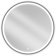 Mexen Esso illuminated bathroom mirror, round 100 cm, LED 6000K, anti-fog, black frame - 9825-100-100-611-70