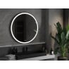 Mexen Esso bathroom mirror illuminated, round 100 cm, LED 6000K, anti-fog, black frame - 9825-100-100-611-70