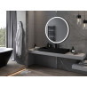 Mexen Esso illuminated bathroom mirror, round 100 cm, LED 6000K, anti-fog, black frame - 9825-100-100-611-70