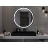 Mexen Esso bathroom mirror illuminated, round 100 cm, LED 6000K, anti-fog, black frame - 9825-100-100-611-70