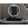 Mexen Esso illuminated bathroom mirror, round 100 cm, LED 6000K, anti-fog, black frame - 9825-100-100-611-70