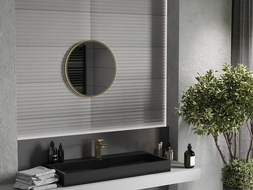 Mexen Loft bathroom mirror round 30 cm, gold frame - 9850-030-030-000-50