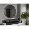 Mexen Loft bathroom round mirror 100 cm, gold frame - 9850-100-100-000-50