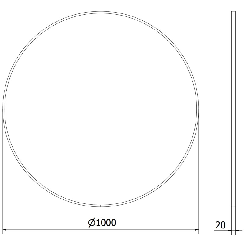 Mexen Loft bathroom round mirror 100 cm, gold frame - 9850-100-100-000-50