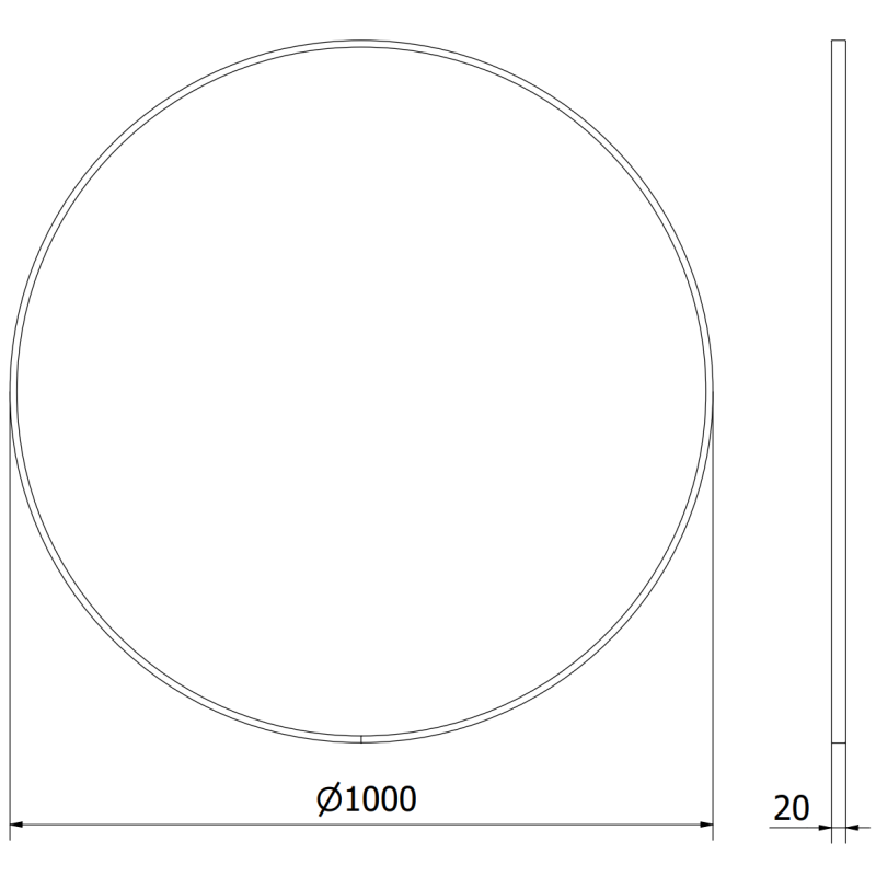 Mexen Loft round bathroom mirror 100 cm, gold frame - 9850-100-100-000-50