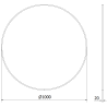 Mexen Loft bathroom mirror round 100 cm, gold frame - 9850-100-100-000-50