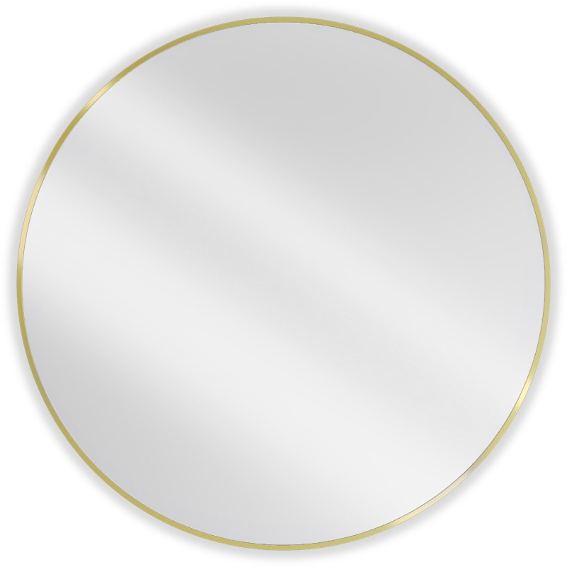 Mexen Loft bathroom round mirror 100 cm, gold frame - 9850-100-100-000-50