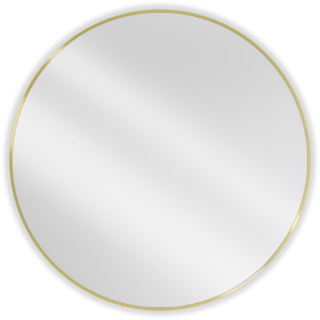Mexen Loft bathroom round mirror 100 cm, gold frame - 9850-100-100-000-50