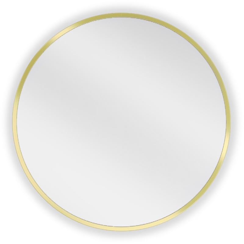 Mexen Loft round bathroom mirror 35 cm, brushed gold frame - 9850-035-035-000-50