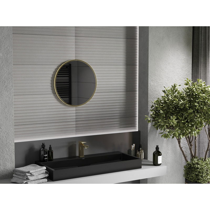Mexen Loft round bathroom mirror 35 cm, gold frame - 9850-035-035-000-50