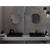 Mexen Loft round bathroom mirror 35 cm, brushed gold frame - 9850-035-035-000-50