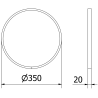 Mexen Loft bathroom mirror round 35 cm, gold frame - 9850-035-035-000-50