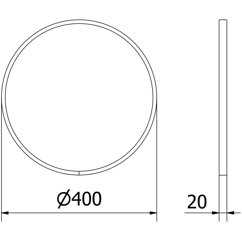 Mexen Loft round bathroom mirror 40 cm, gold frame - 9850-040-040-000-50