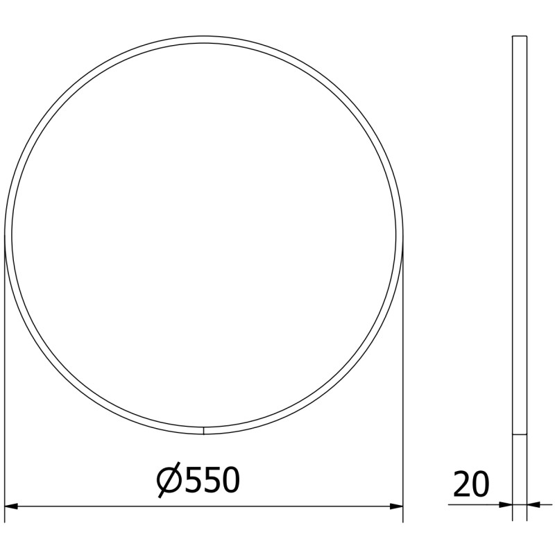 Mexen Loft bathroom mirror round 55 cm, gold frame - 9850-055-055-000-50