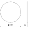 Mexen Loft bathroom mirror round 55 cm, gold frame - 9850-055-055-000-50