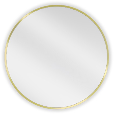 Mexen Loft Round bathroom mirror 60 cm, brushed gold frame - 9850-060-060-000-50