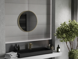 Mexen Loft round bathroom mirror 60 cm, gold frame - 9850-060-060-000-50