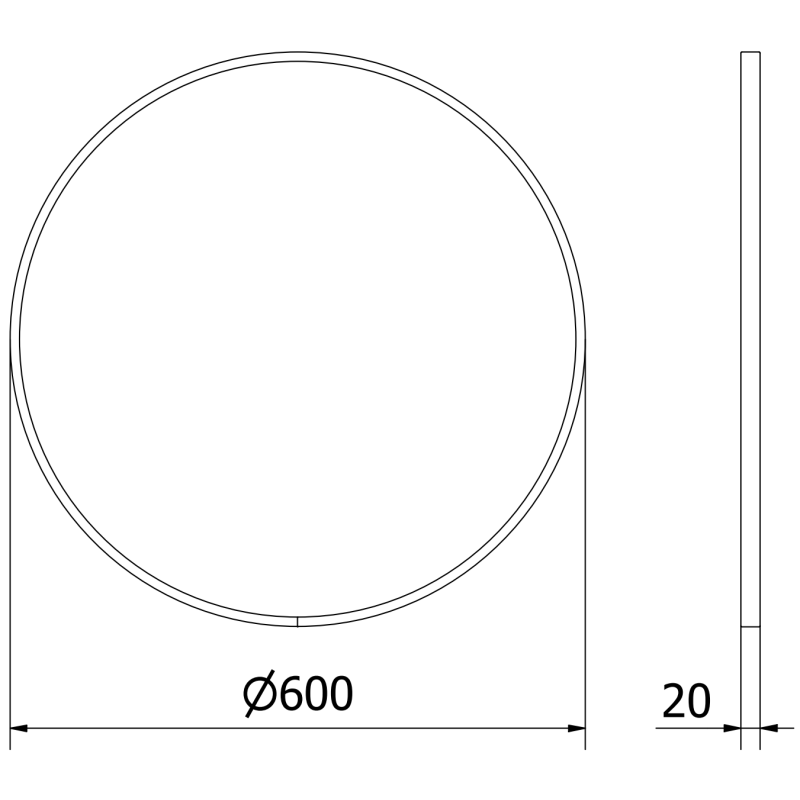 Mexen Loft round bathroom mirror 60 cm, gold frame - 9850-060-060-000-50