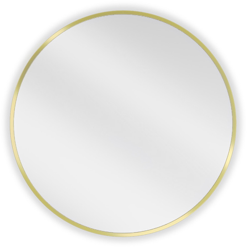 Mexen Loft Round bathroom mirror 65 cm, brushed gold frame - 9850-065-065-000-50