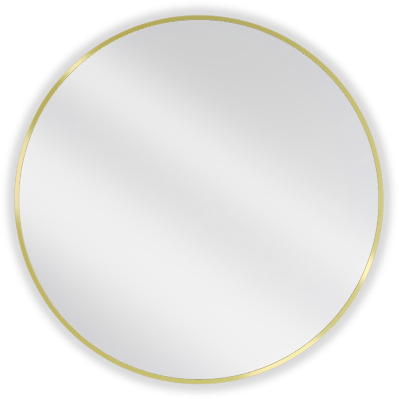 Mexen Loft round bathroom mirror 85 cm, brushed gold frame - 9850-085-085-000-50