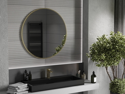Mexen Loft Bathroom Mirror Round 95 cm, Gold Frame - 9850-095-095-000-50