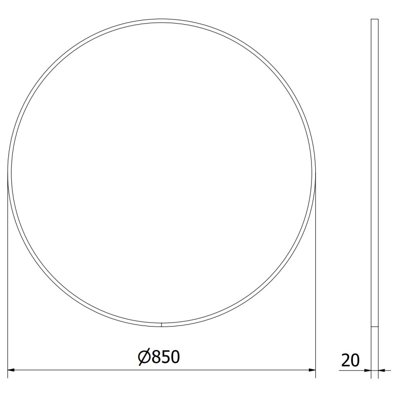 Mexen Loft round bathroom mirror 85 cm, brushed gold frame - 9850-085-085-000-50