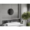 Mexen Loft round bathroom mirror 30 cm, inox frame - 9850-030-030-000-10