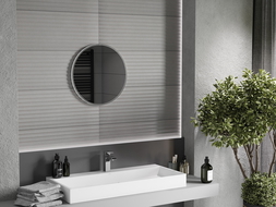 Mexen Loft bathroom mirror round 40 cm, inox frame - 9850-040-040-000-10