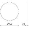 Mexen Loft bathroom mirror round 40 cm, inox frame - 9850-040-040-000-10