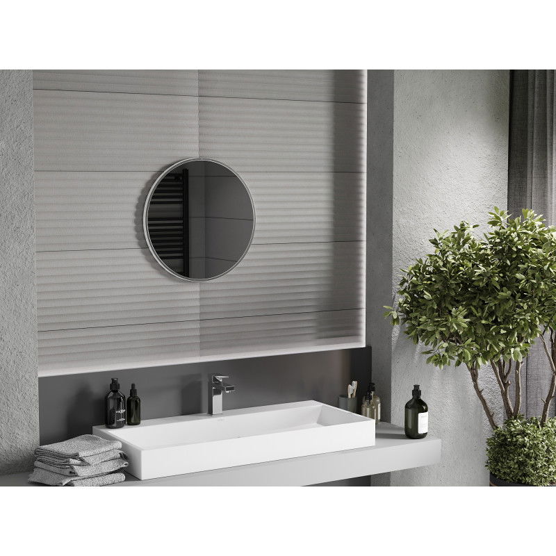 Mexen Loft bathroom mirror round 50 cm, inox frame - 9850-050-050-000-10